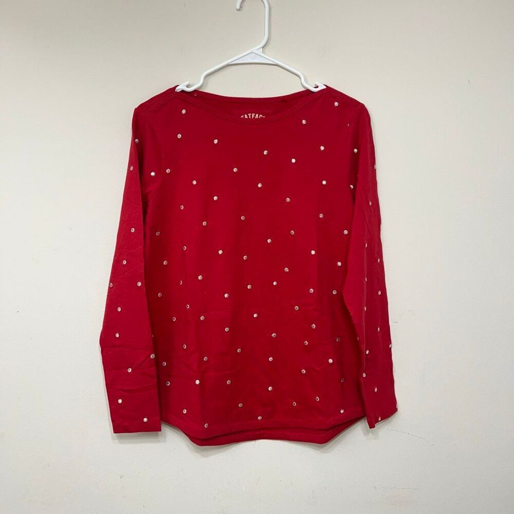 Fat Face Bree Red Spot T-Shirt Organic Cotton 10 Women